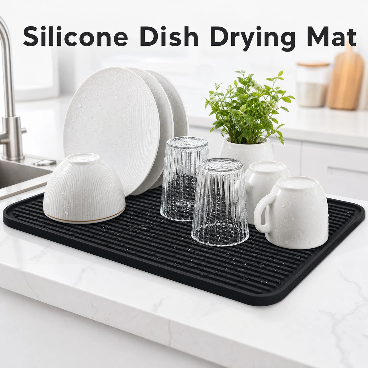 Thickened Silicone Stove Cover Mat USA 70.5×50.3cm 3mm Non-Slip Striped Oven & Electric Stove Dish Drying Mat for Kitchen Dining Room
