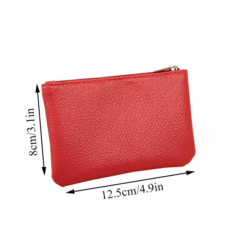 Women PU Leather Coin Purse Canada Retro Litchi Pattern Zipper Pouch Mini Change Purse Unisex Solid Wallet Card Holder Storage Bag