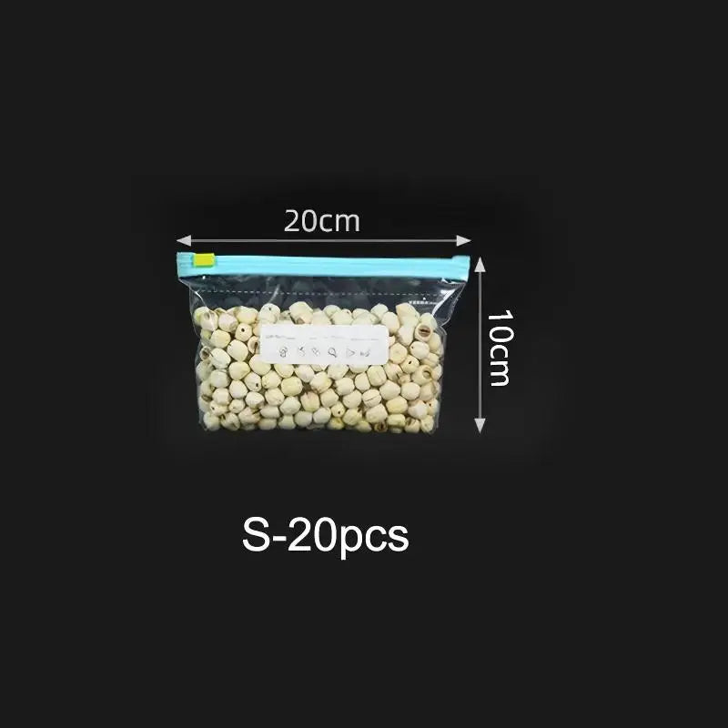Zip Lock Food Storage Bags Canada Thick Reusable Freezer Bags for Fridge Microwave Safe Organizing, 3 Sizes
