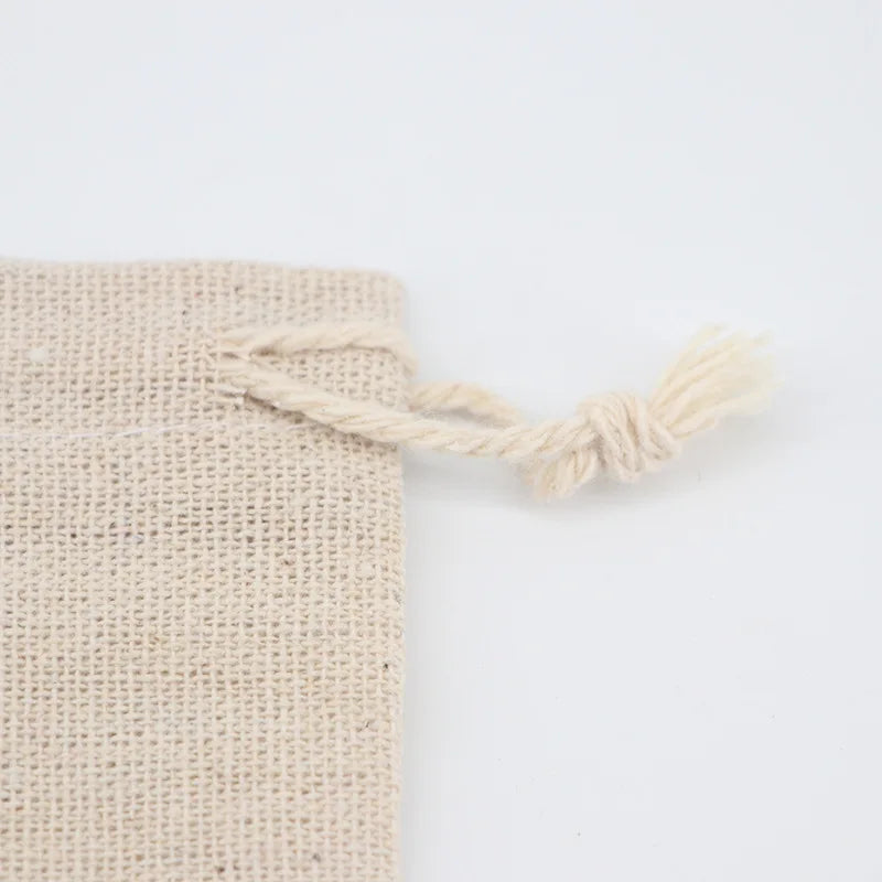 USA Wedding Linen Drawstring Bags Christmas Party Gift Package Small Cotton Pouches Home Kitchen Organize Sacks 15x20cm