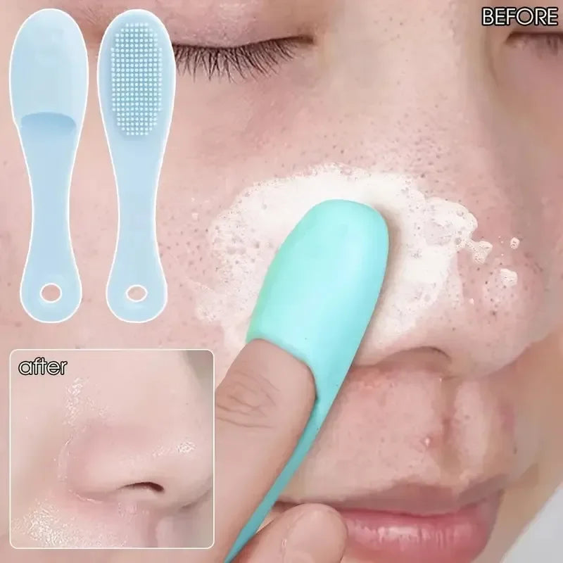 Silicone Facial Brush Cleaner USA Portable Blackhead Double-Sided Massage Brush, Facial & Nasal Scrub Skin Care Cleaning Tool