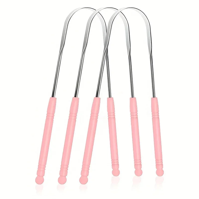 Stainless Steel U-Shaped Tongue Scraper USA Adult Portable Easy-to-Clean Oral Hygiene Tool for Removing Bacteria & Plaque