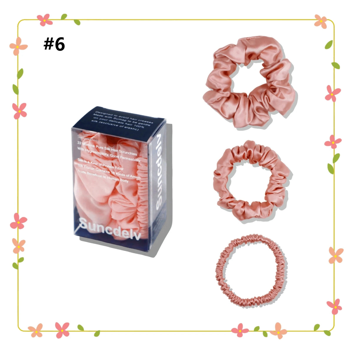 3PCS 100% Pure Silk Hair Scrunchies Set USA 22 Momme High-Quality Hair Bands in 1cm/2cm/3cm Widths