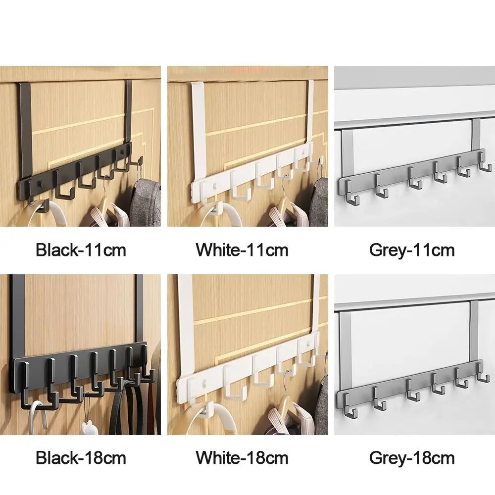 6-Hook Over-the-Door Hanger USA Clothes Coat Hat Towel Organizer Rack for Home Bathroom Kitchen Accessories Holder