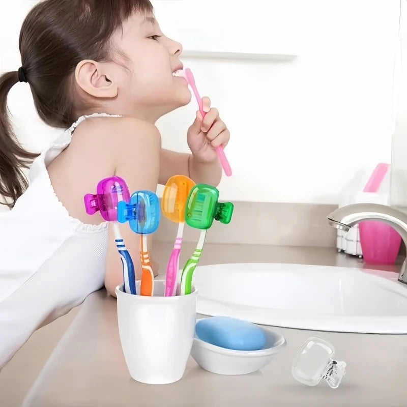 10pcs USA Travel Toothbrush Head Covers Toothbrush Protector Cap Brush Pod Case Protective Portable Plastic Clip for Household