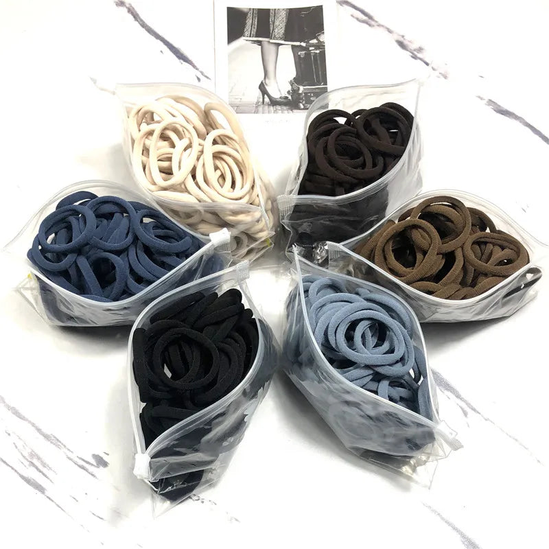 20/50PCS Hair Bands Canada for Women & Girls Basic Hair Rubber Ties 4cm Simple Elastic Ponytail Holders Hair Accessories