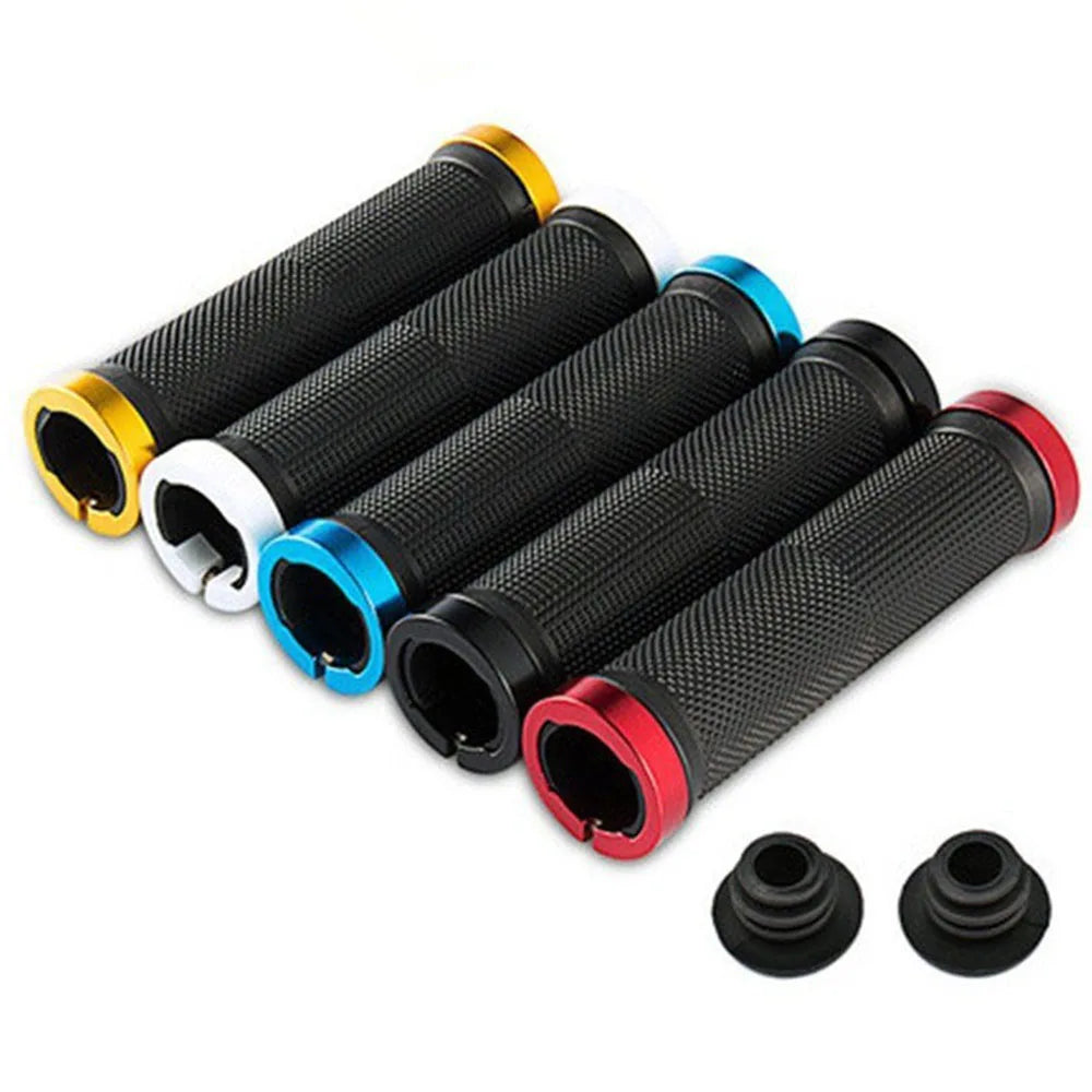 Bicycle Handlebar Grips USA Rubber Bilateral Lock-On Non-Slip MTB Mountain Bike Grips, Cycling Bike Accessories