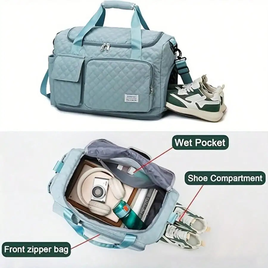 Women’s Large-Capacity Duffel Bag USA with Shoe Compartment, Waterproof Expandable Gym & Travel Bag
