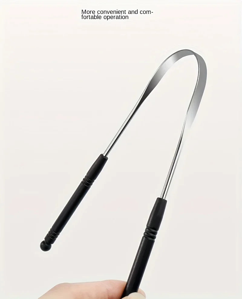 Stainless Steel U-Shaped Tongue Scraper USA Adult Portable Easy-to-Clean Oral Hygiene Tool for Removing Bacteria & Plaque