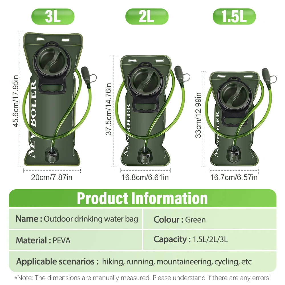 USA Bladder 1.5L/2L/3L Large Capacity Water Bladder Hydration Backpack Running Cycling Hiking Camping Backpack Water Bag