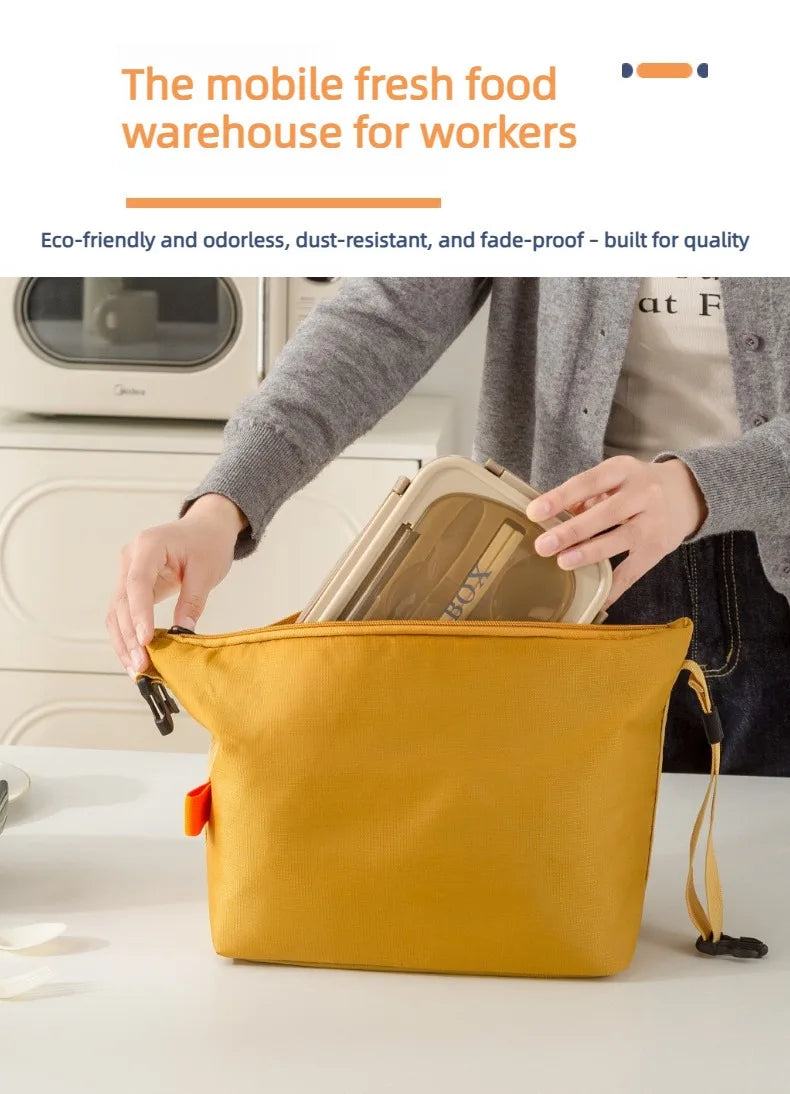 Large-Capacity Insulated Lunch Bag USA Foldable Waterproof Aluminum Foil Bento Bag for Office, Travel & School