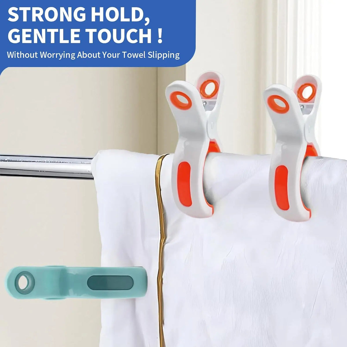 Beach Towel Clips USA for Beach Chairs & Cruises, Durable Plastic Clips for Pool Lounging & Large Clothespins for Hanging Clothes