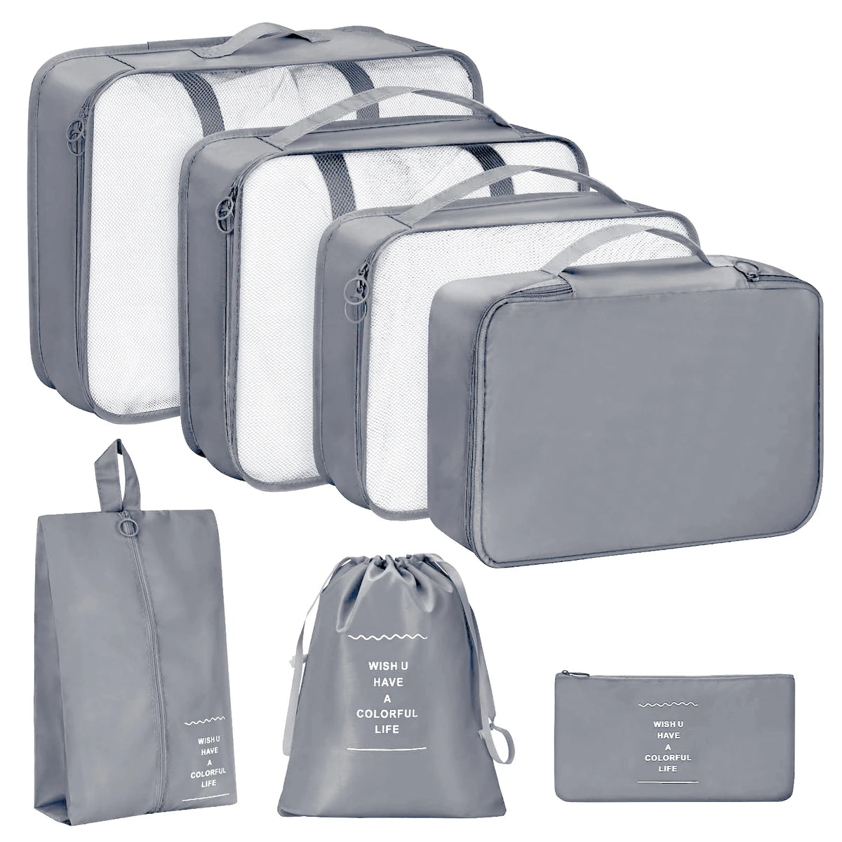 7PCS/Set Travel Organizer Storage Bags Canada Suitcase Packing Cubes Portable Luggage Clothes Shoe Tidy Pouch Folding Set -ZMT