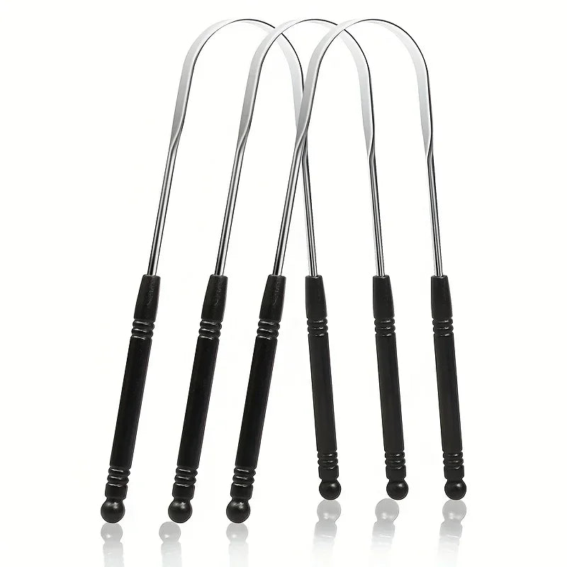 Stainless Steel U-Shaped Tongue Scraper USA Adult Portable Easy-to-Clean Oral Hygiene Tool for Removing Bacteria & Plaque