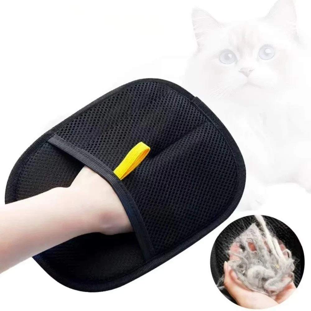 Reusable Double-Sided Pet Hair Removal USA Glove Anti-Static Grooming Tool for Cats Dogs Soft Brush Mitt for Furniture Carpet Cloth