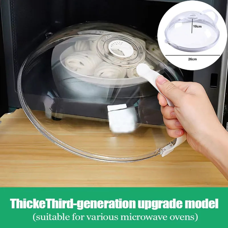 Microwave Splash Cover High Temperature Resistant Microwave Guard Lid Transparent Food Heating Cover Steam Kitchen Accessories