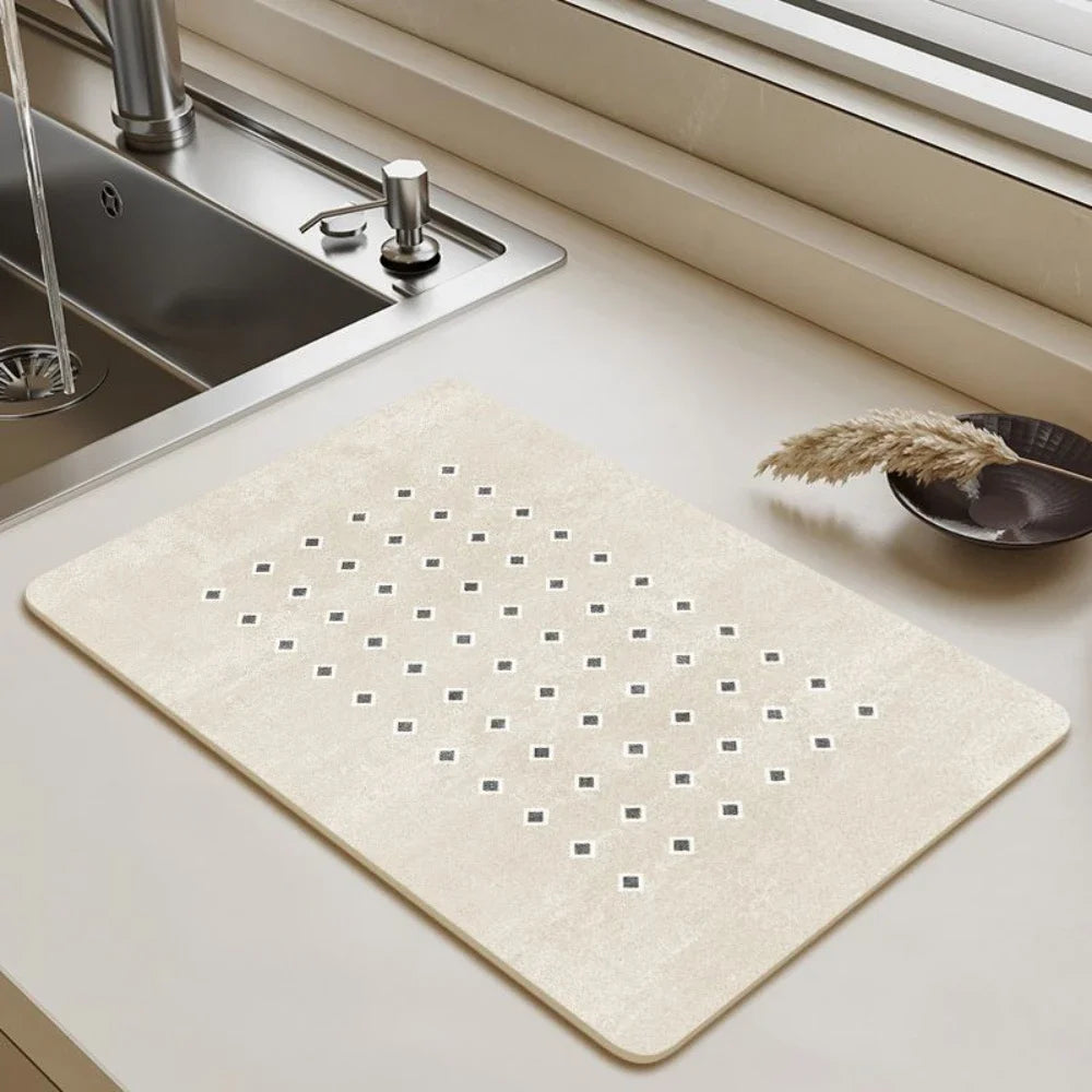 Tableware Drying Mat USA Soft Drain Pad Non-Slip Super Absorbent Wear-Resistant Coffee Machine Mat Kitchen Table Home Decor