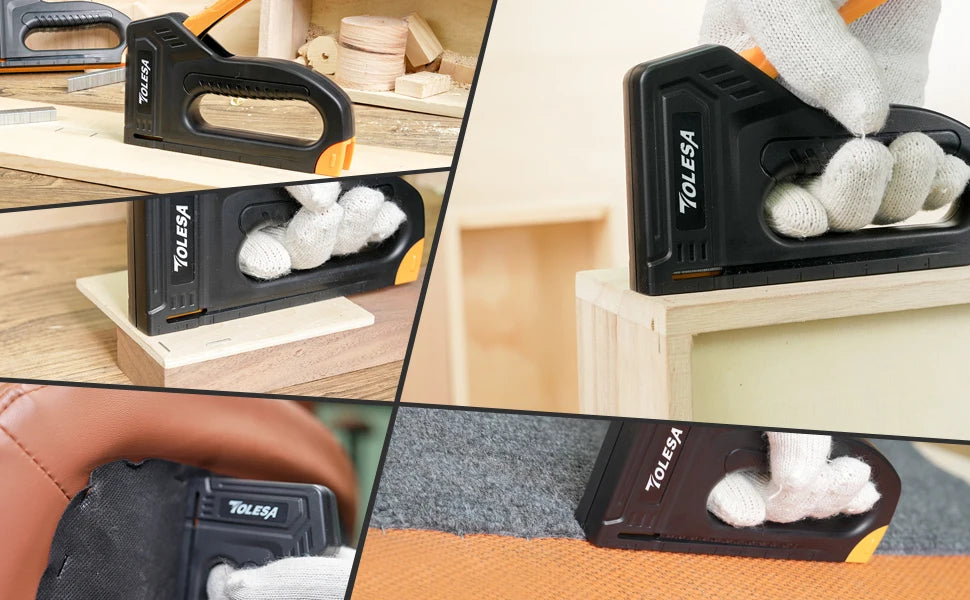 4-in-1 Heavy-Duty Staple Gun Kit USA Manual Upholstery Stapler with 2000 Staples for Wood, Carpentry, Crafts, Wall & DIY Projects