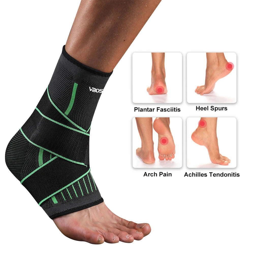 Adjustable Elastic Ankle Brace Compression Sleeve Foot Support Stabilizer for Plantar Fasciitis Achilles Tendonitis Sports Sock