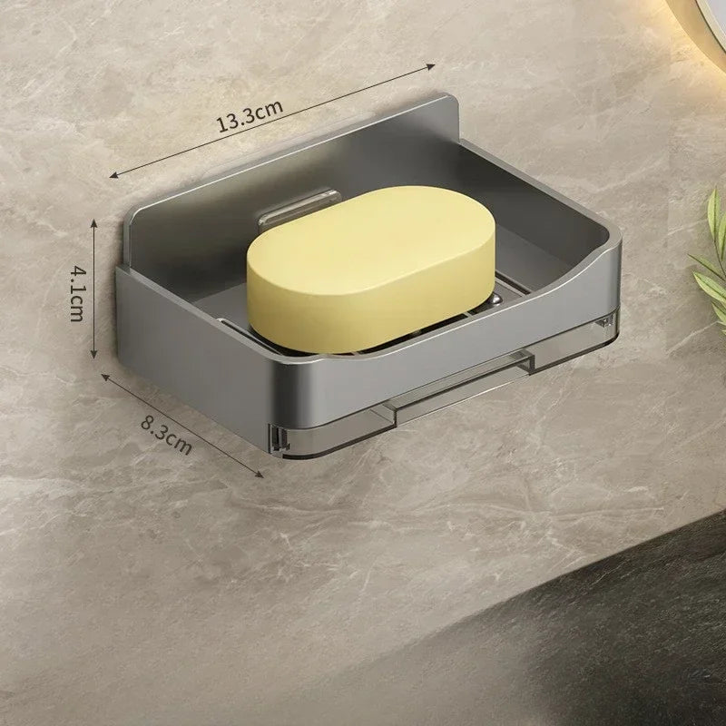 Bathroom Soap Holder Canada Free-Punching Wall Mounted Soap Sponge Holder Organizer Double Drainage Soap Dish Bathroom Accessories