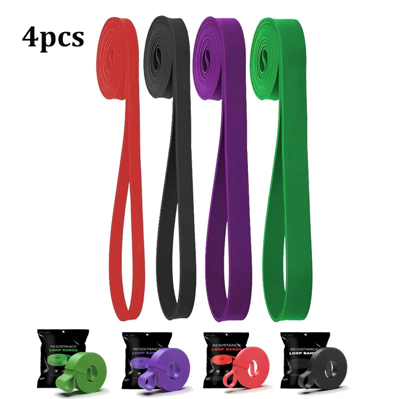 4pcs USA Pull Up Assistance Bands 4-Level Resistance Bands for Working Out Gym Exercise Bands for Full-Body Training Fitness