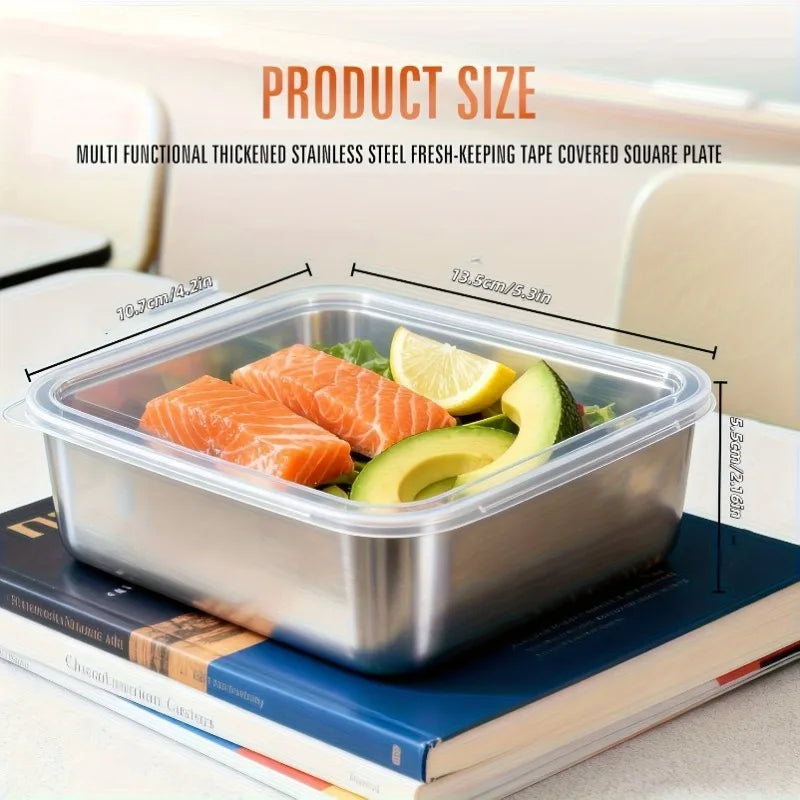 5PCS Stainless Steel Food Containers Set USA Leakproof Stackable Reusable Lunch Bento Boxes for Camping, Picnics, School & Kitchen Storage