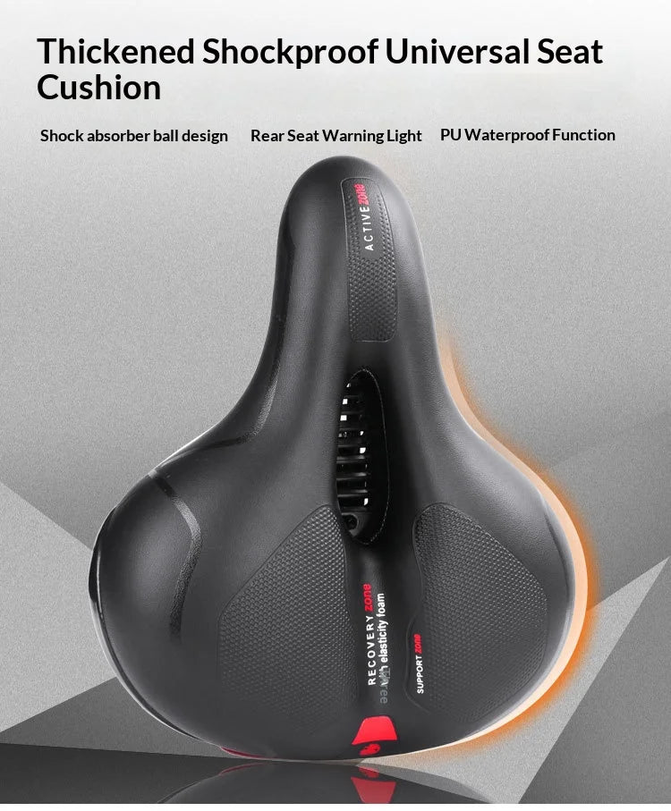 Oversized Comfort Bike Seat Extra Wide Thick Soft Bicycle Saddle Shock Absorbing Cushion for MTB Cruiser Cycling Accessories