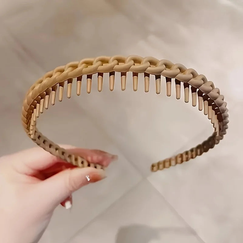 1/2PCS Solid Color Women’s Face Wash Headband USA High-End Anti-Slip Hair Band with Textured Strips for Skincare & Makeup