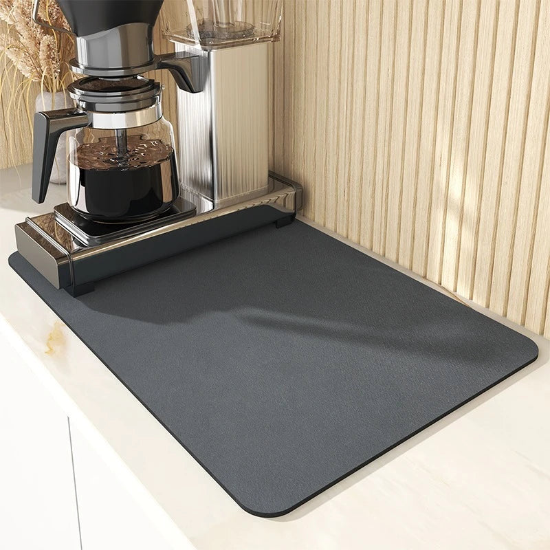 Super Absorbent Kitchen Tableware Mat USA Waterproof Drainage Coffee Dish Drying Mat Heat-Insulating Non-Slip Pad for Tableware