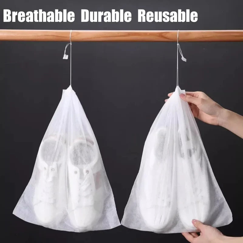 10-50PCs Non-Woven Shoe Dust Covers Dustproof Drawstring Storage Bag Travel Pouch Shoe Bags Drying Shoes Protect