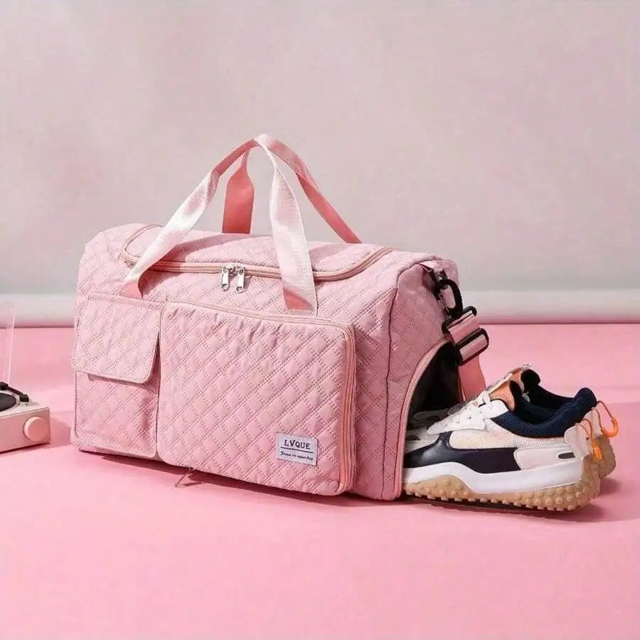 Women’s Large-Capacity Duffel Bag USA with Shoe Compartment, Waterproof Expandable Gym & Travel Bag