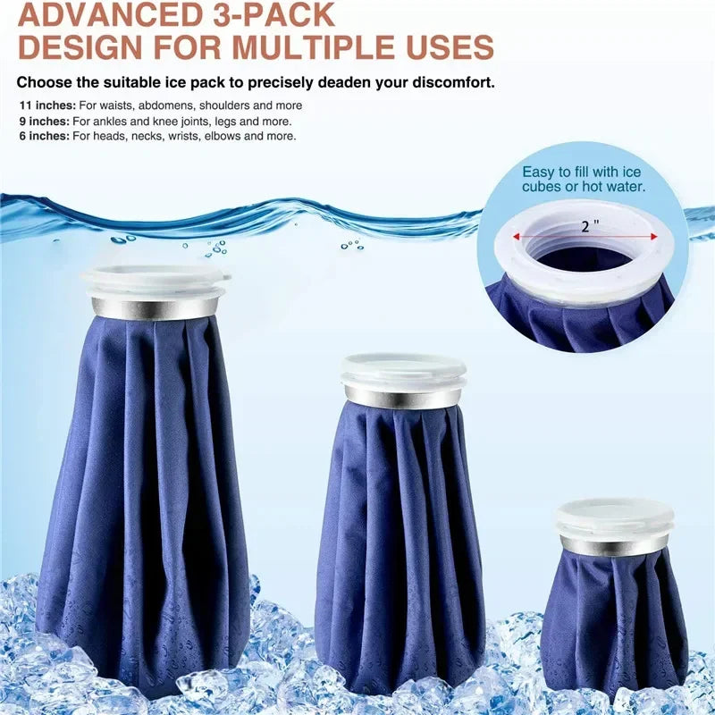 Reusable Hot & Cold Therapy Ice Pack USA for Injuries with Elastic Breathable Support Wrap, Hot Water Bag for Pain Relief & Recovery