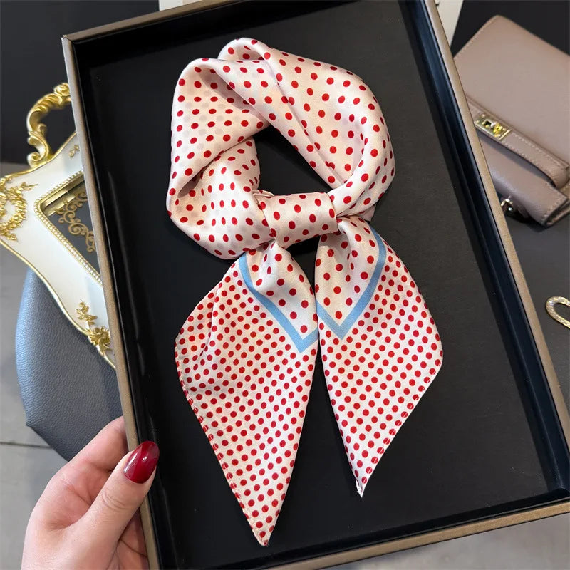 Print 70cm Silk Satin Headscarf Canada Women Luxury Design Neck Tie Scarf Hair Hand Wrist Foulard Shawl Bandana