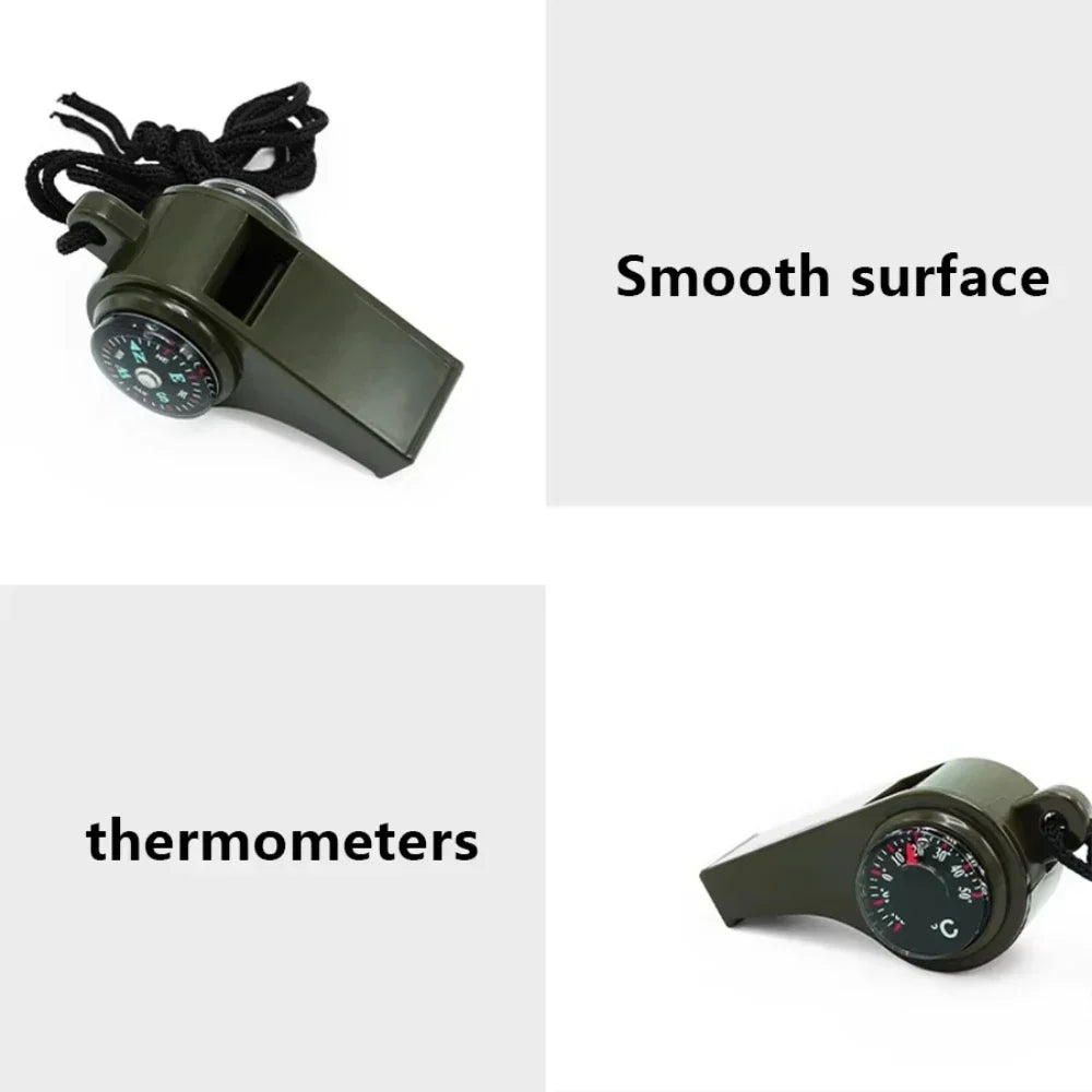 3in1 USA Outdoor Emergency Whistle with Compass, Thermometer, Outdoor Whistle, Convenient to Carry Suitable for Camping and Hiking