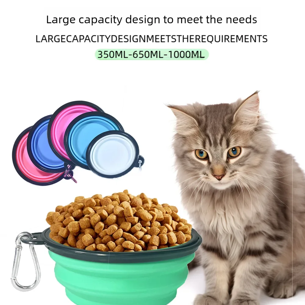 Durable TPR Portable Pet Food Bowl USA for Cats & Dogs, Collapsible Travel Water & Food Bowl for Outdoor Pet Use