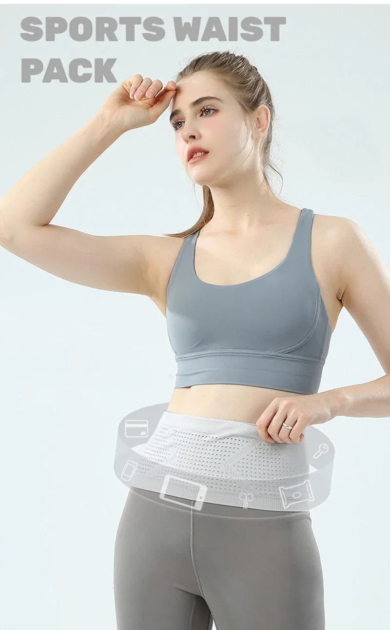 Seamless Invisible Running Sports Fanny Pack USA Lightweight Breathable Gym Waist Belt Phone Bag for Cycling, Fitness & Outdoor Activities