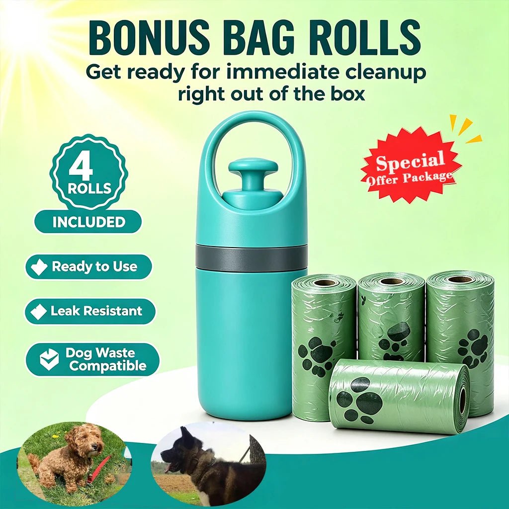 Pet Pooper Scooper USA Six-Claw Shovel No-Touch Waste Picker with Garbage Bag Holder for Outdoor Dog Toileting