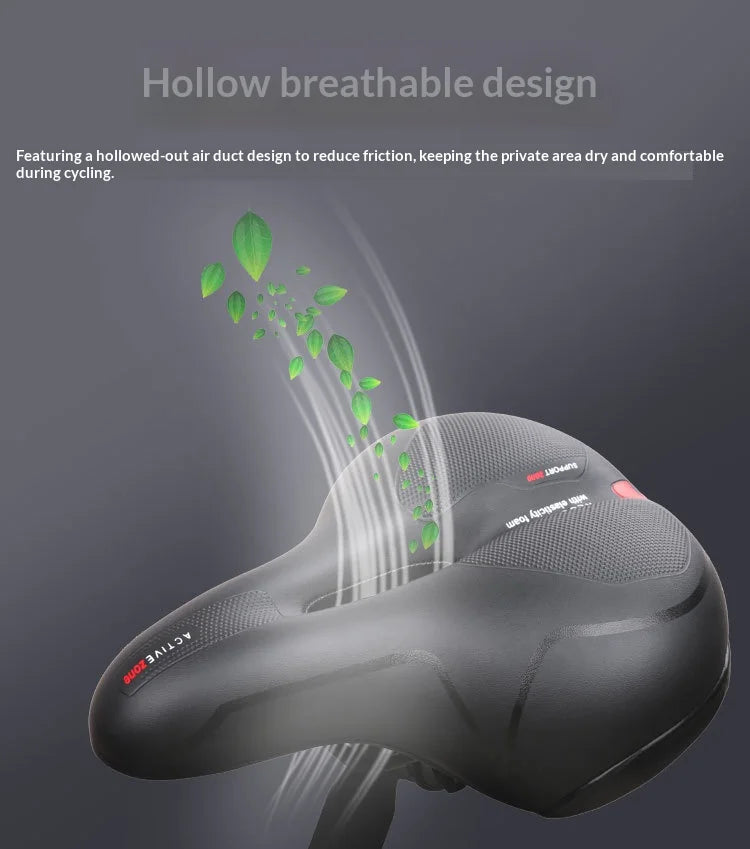 Oversized Comfort Bike Seat Extra Wide Thick Soft Bicycle Saddle Shock Absorbing Cushion for MTB Cruiser Cycling Accessories