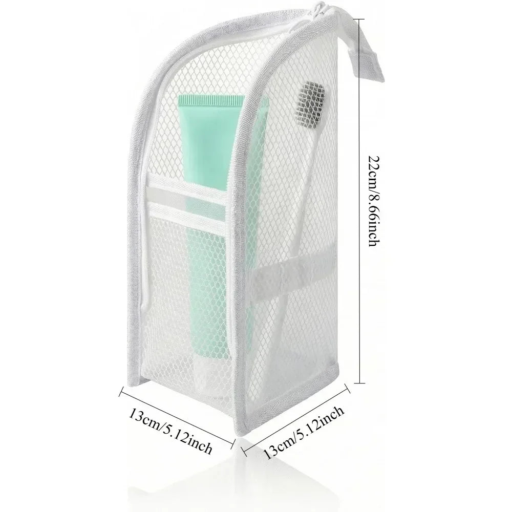Standing Mesh Toiletry Bag USA Portable EVA Waterproof Travel Foldable Toothbrush Cosmetic Organizer Women Bathroom Storage Pouch