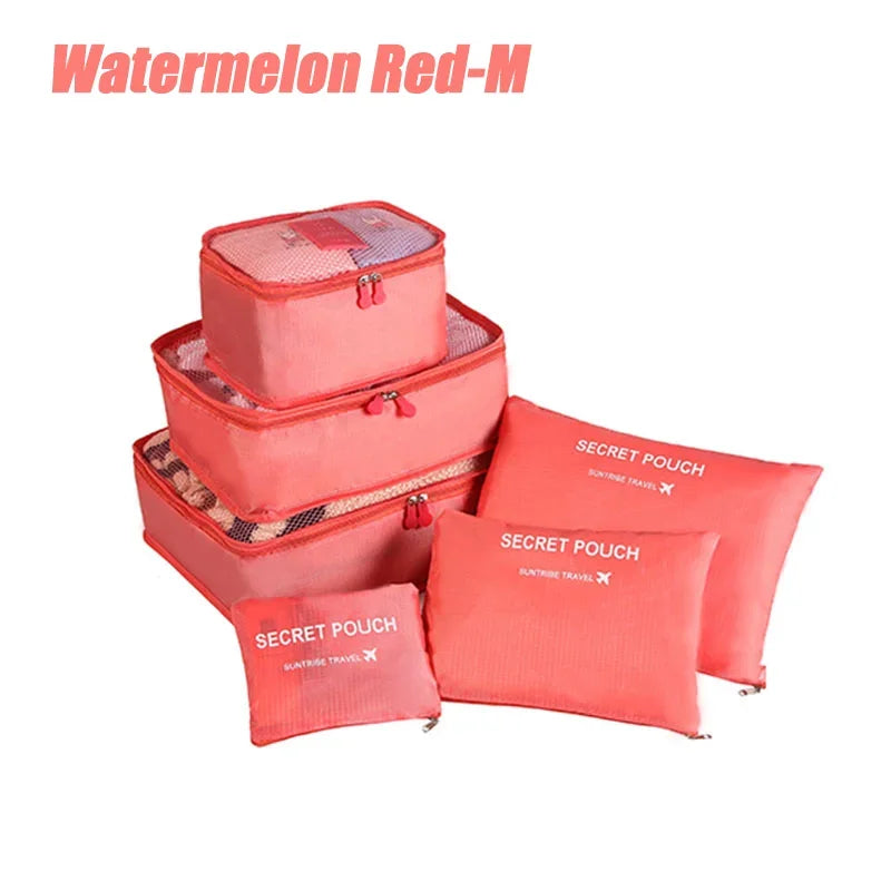 6PCS/Set Travel Storage Bags Canada Pink/Blue/Grey Large Capacity Waterproof Luggage Clothing Underwear Storage Bags with Zipper