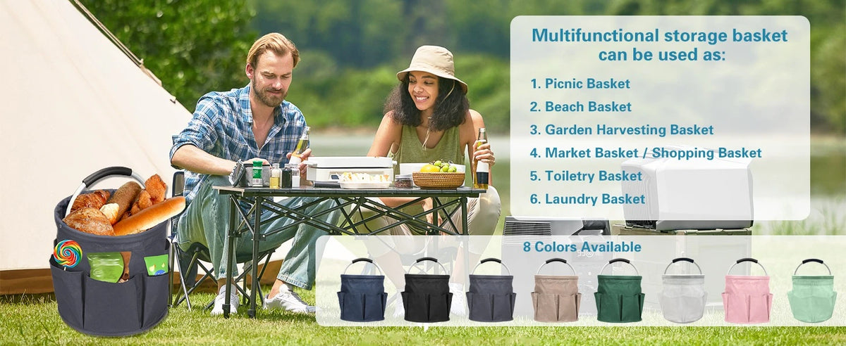 Portable Cleaning Caddy 17L Foldable Cleaning Bucket with Handle Organizer Bag for Towels Cleaning Tools Bathroom Kitchen Home