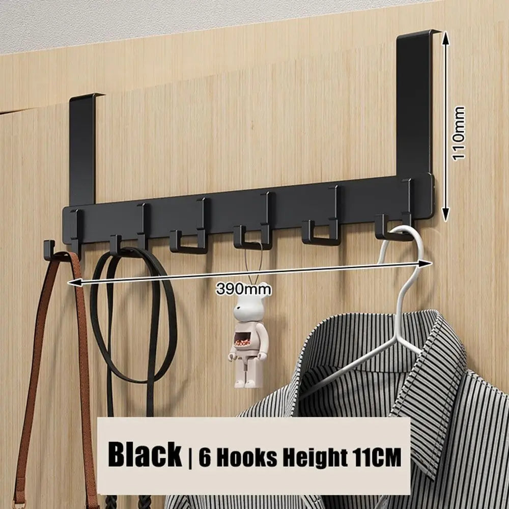 6-Hook Over-the-Door Hanger USA Clothes Coat Hat Towel Organizer Rack for Home Bathroom Kitchen Accessories Holder