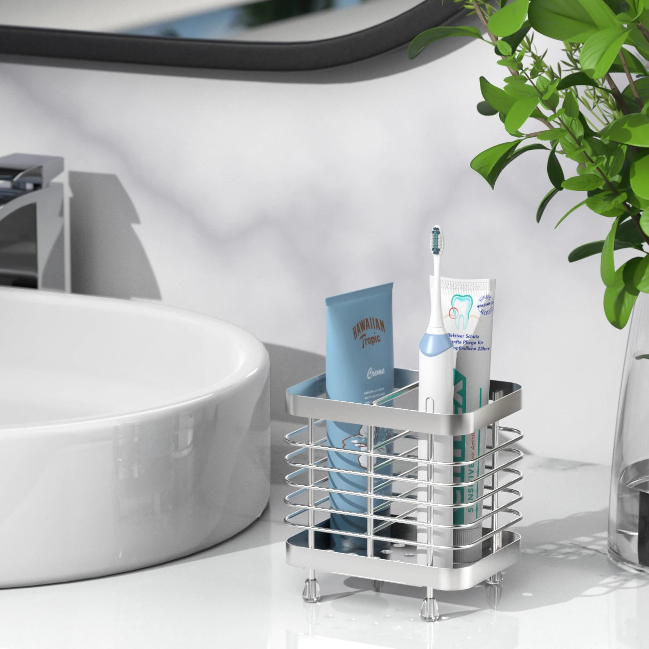 Stainless Steel Toothbrush Holder Canada for Bathroom Electric Toothbrush Wall Mounted Shower Toothbrush Toothpaste Holder
