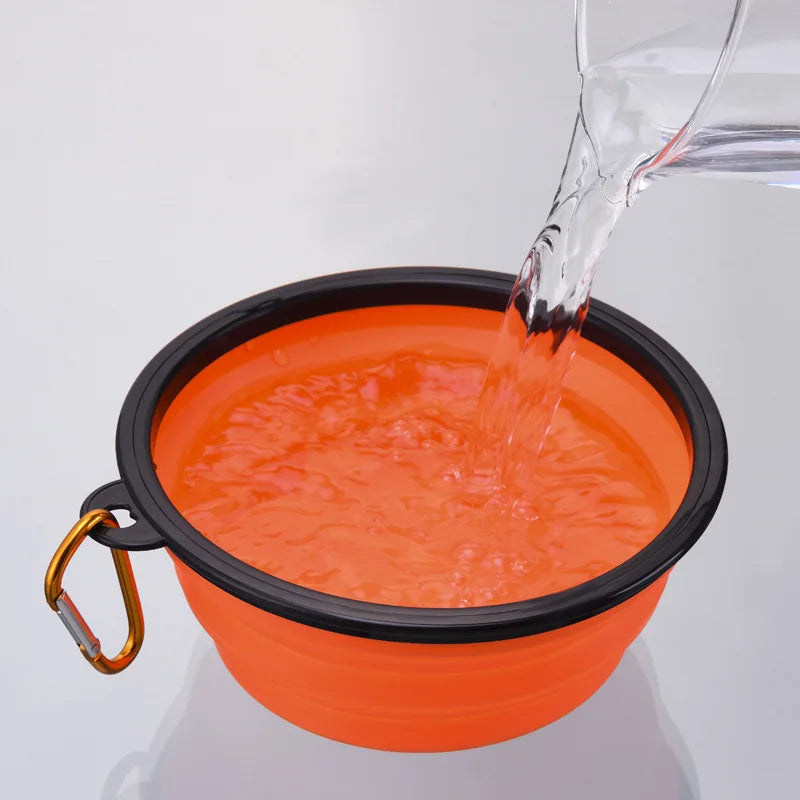 Durable TPR Portable Pet Food Bowl USA for Cats & Dogs, Collapsible Travel Water & Food Bowl for Outdoor Pet Use