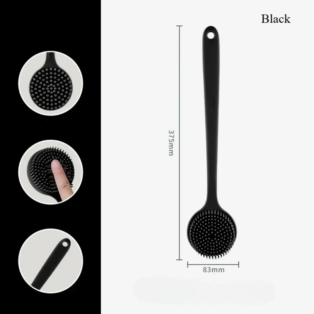 Soft Back Scrubber Brush USA Silicone Skin Massager Bath Shower Scrubbing Brush with Handle Body Wash Exfoliating Bath Supply