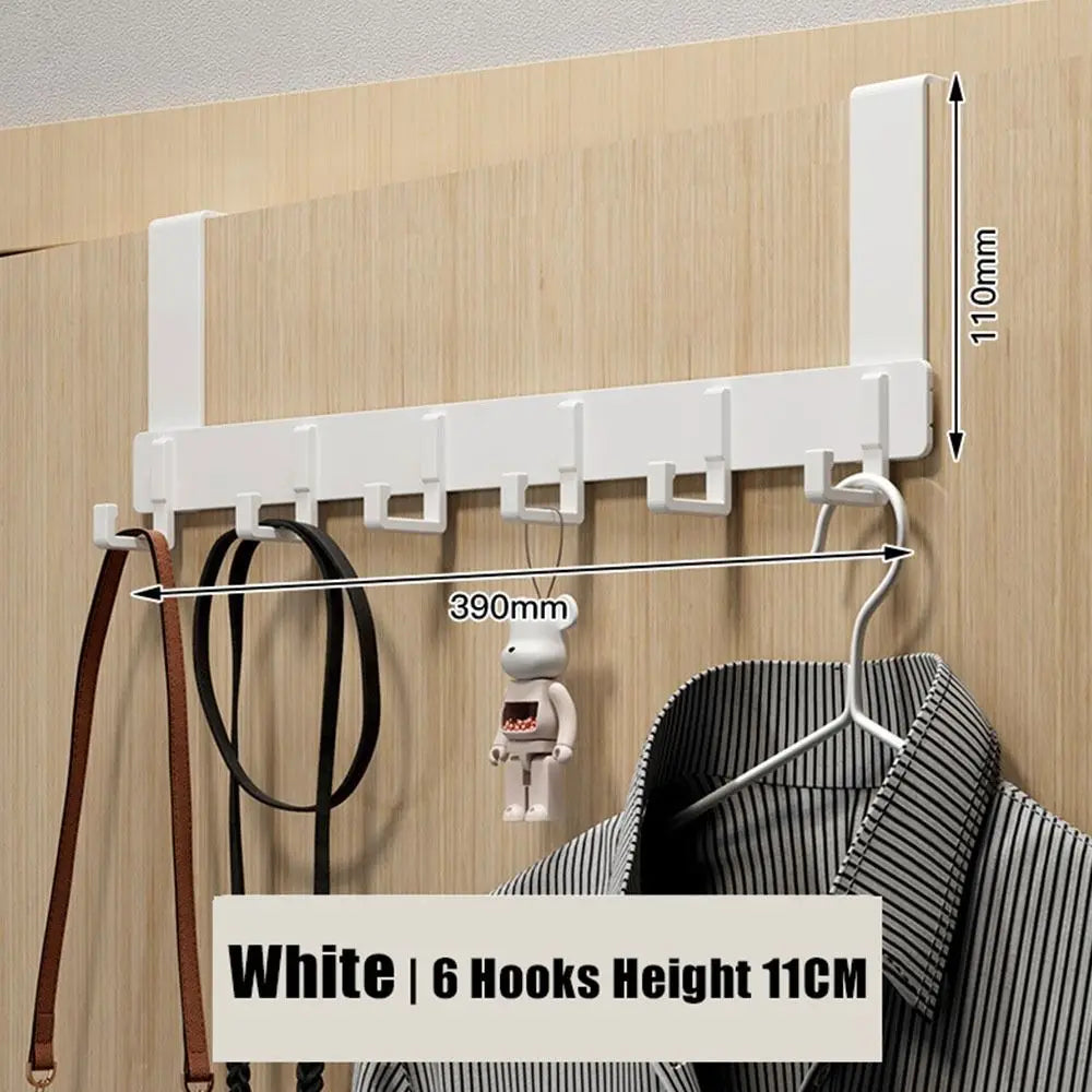 6-Hook Over-the-Door Hanger USA Clothes Coat Hat Towel Organizer Rack for Home Bathroom Kitchen Accessories Holder