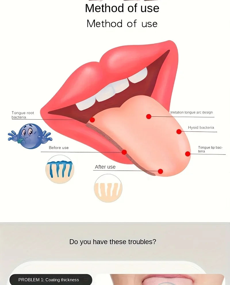 Stainless Steel U-Shaped Tongue Scraper USA Adult Portable Easy-to-Clean Oral Hygiene Tool for Removing Bacteria & Plaque