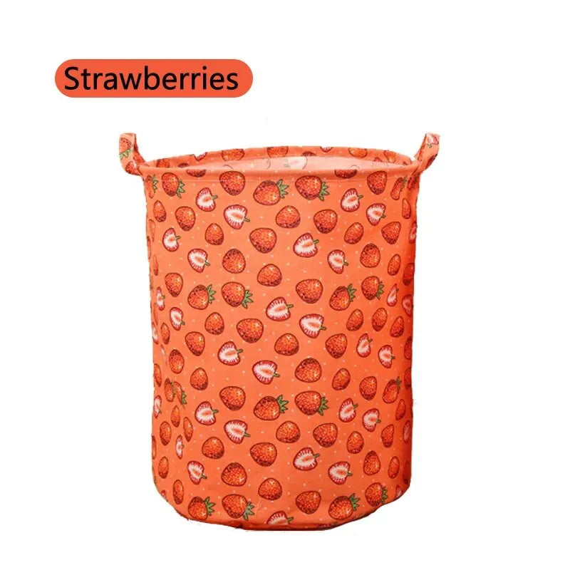 USA Linen Dirty Laundry Basket Foldable Round Waterproof Organizer Bucket Clothing Children Toy Home Large Capacity Storage