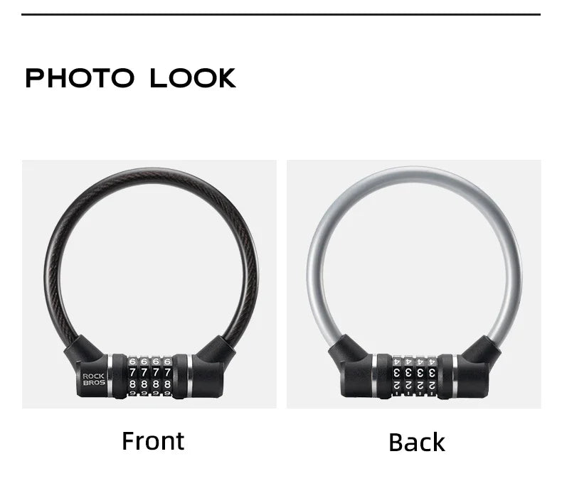 Canada Portable Bicycle Lock Ultra-Light Steel Cable Bike Lock 4-Digit Password PVC Waterproof  Steel Password Lock MTB Road