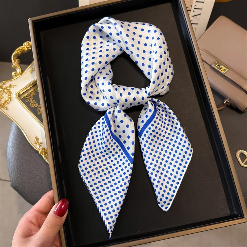 Print 70cm Silk Satin Headscarf Canada Women Luxury Design Neck Tie Scarf Hair Hand Wrist Foulard Shawl Bandana